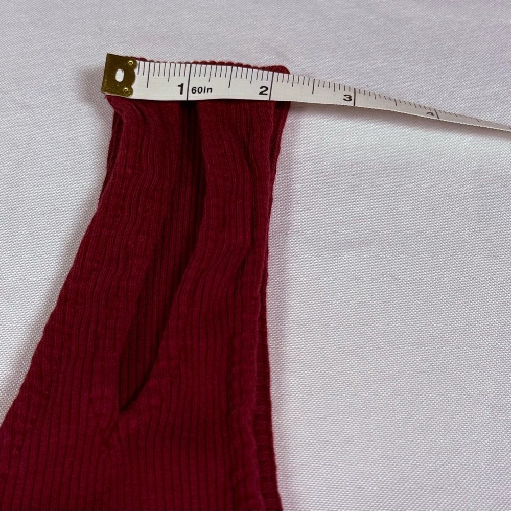 Express Bold Red Ribbed Top - Picture 5 of 11